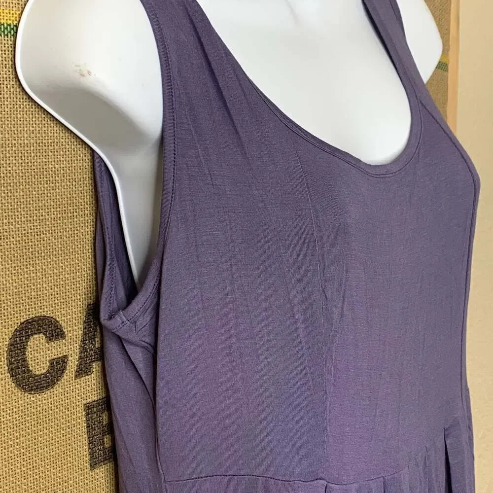 Jouica Purple Sleeveless Knee Length Dress with Pockets